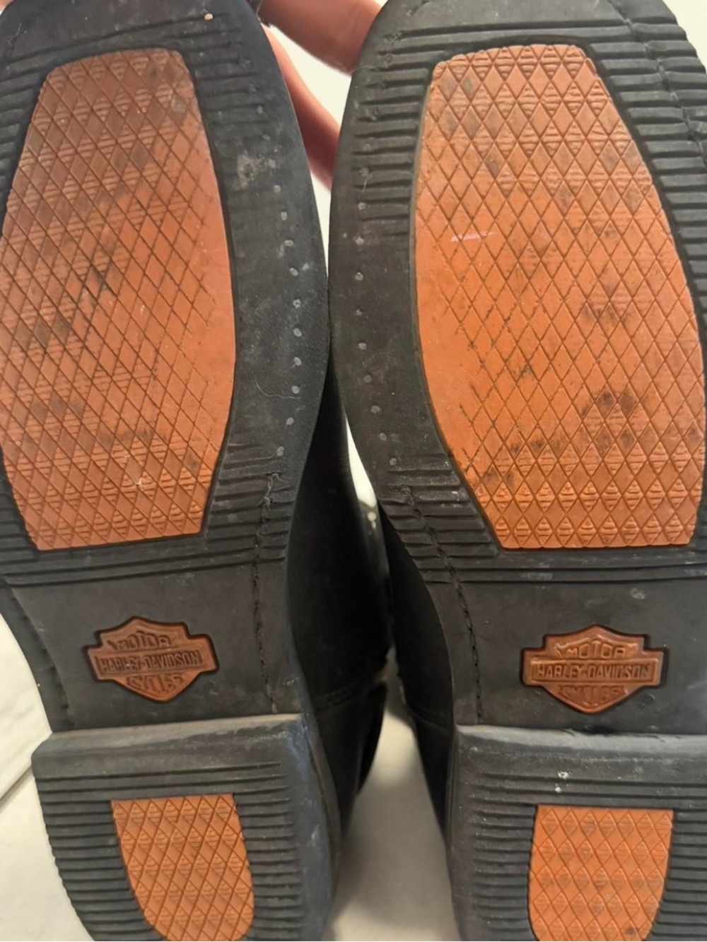 Vintage Harley-Davidson Black Leather Moto Boots with Eagle Patch Emblem - Picture 5 of 7